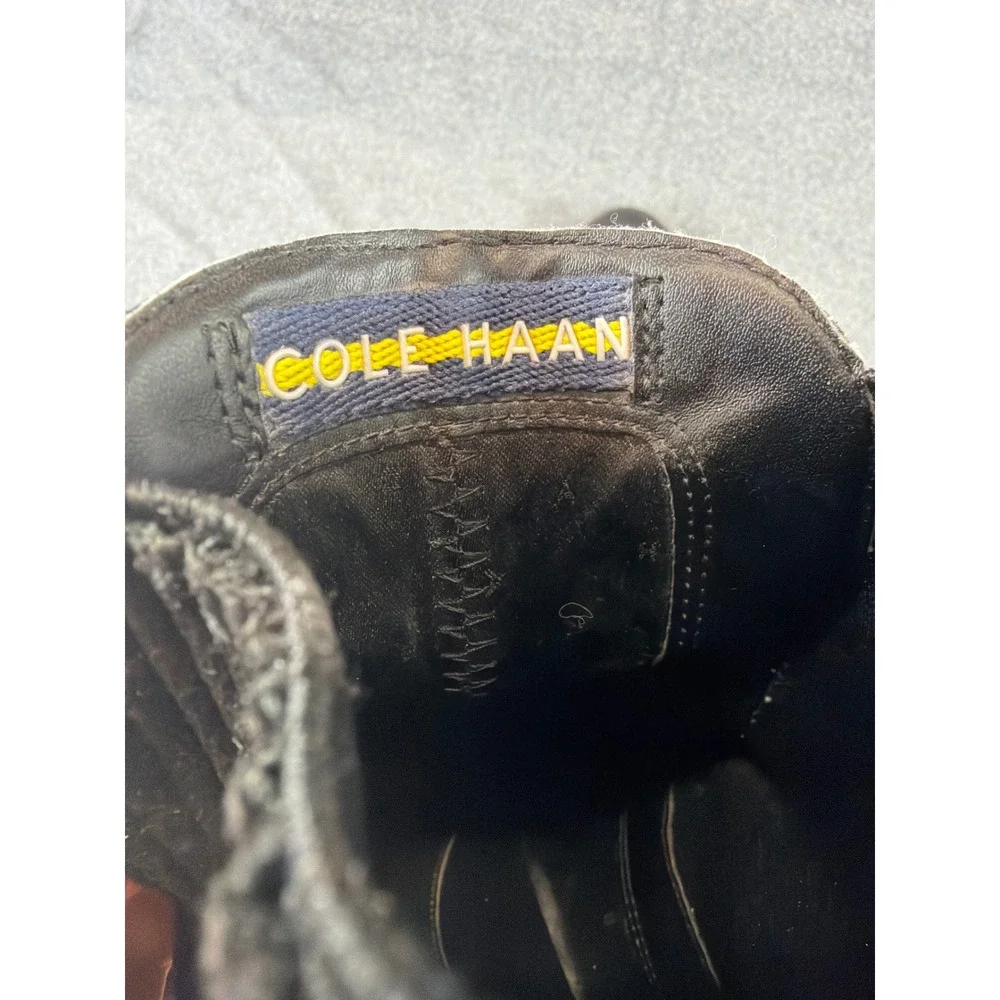Cole Haan Chelsea Boots Mens 10B Black Leather Ribbed Elastic Ankle Boot‎ Round